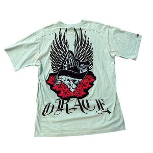 Men’s Oracle Graphic T-Shirt Gothic Angel Wings Roses Tattoo Streetwear Punk Roc